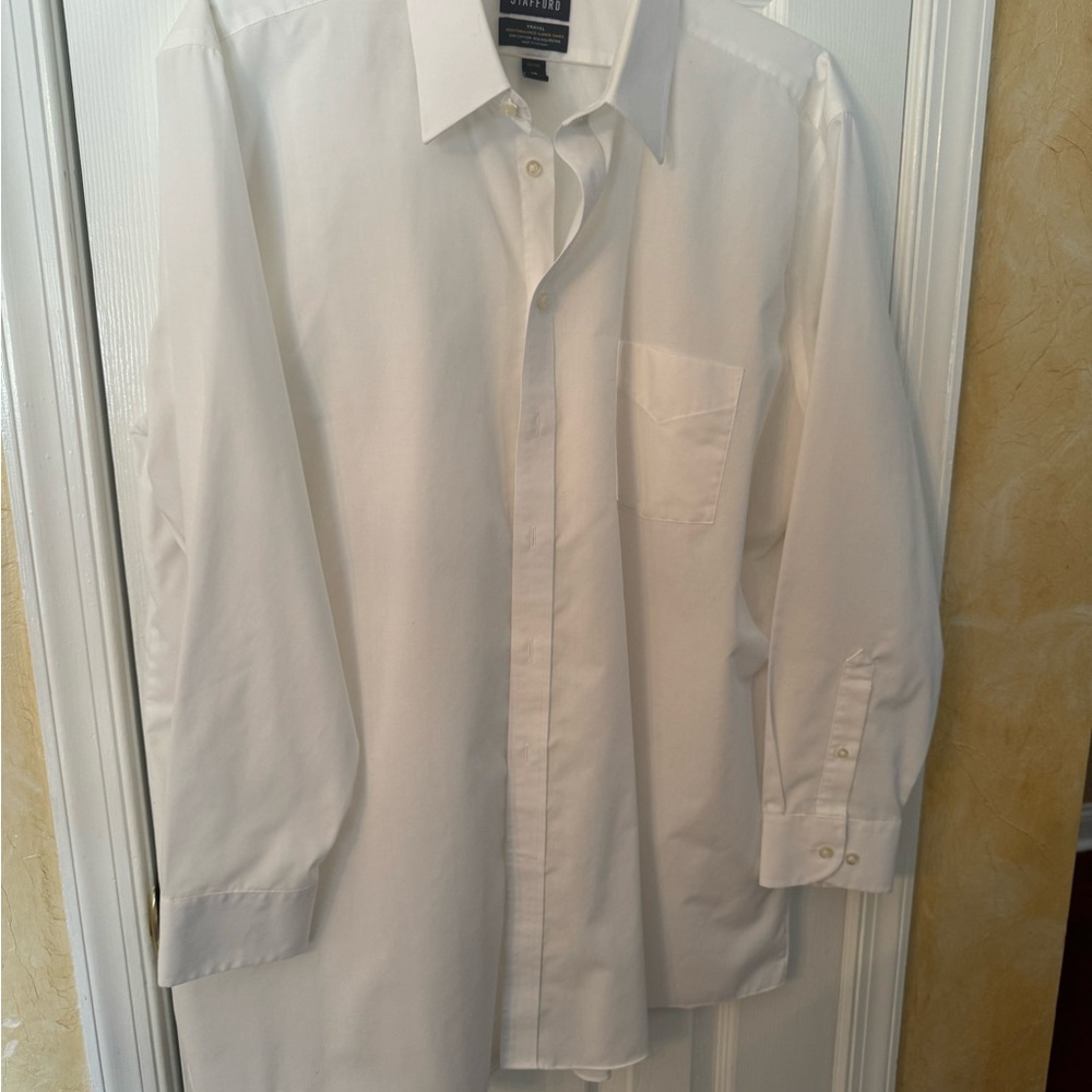 Stafford White Dress Shirt Classic Formal Style